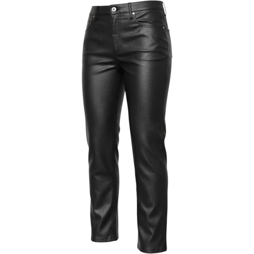 Express 90s Slim Super High Rise Faux Leather Pants Black 18L